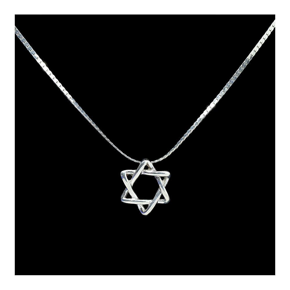 Sterling Woven Star of David Necklace