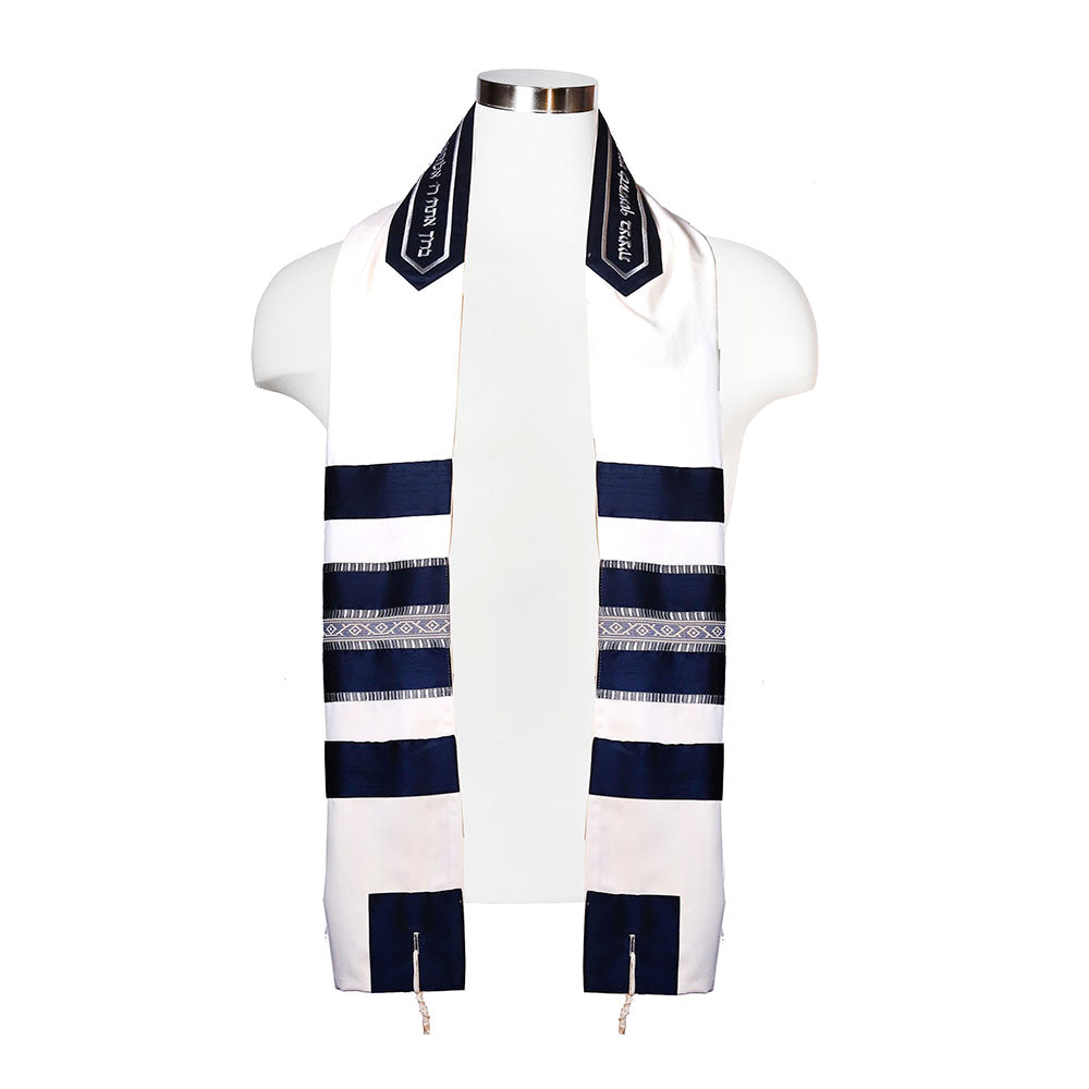 Navy Rhombus Line Tallit Set