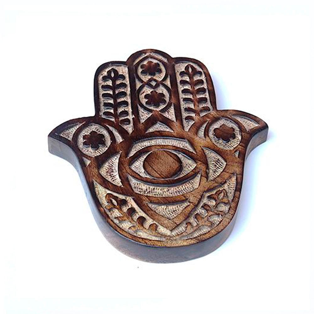 Wooden Hamsa - Myrtle 7"x6"