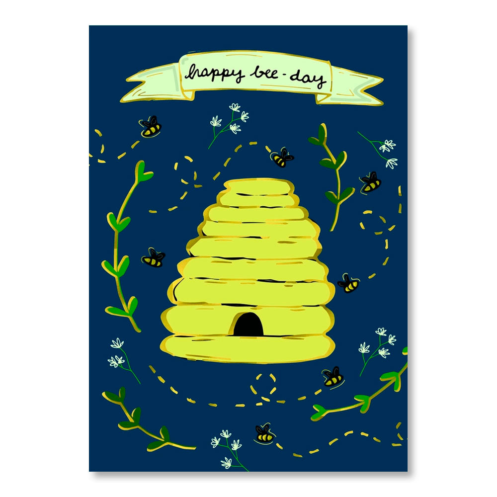 Happy Bee-Day Birthday Greeting Card