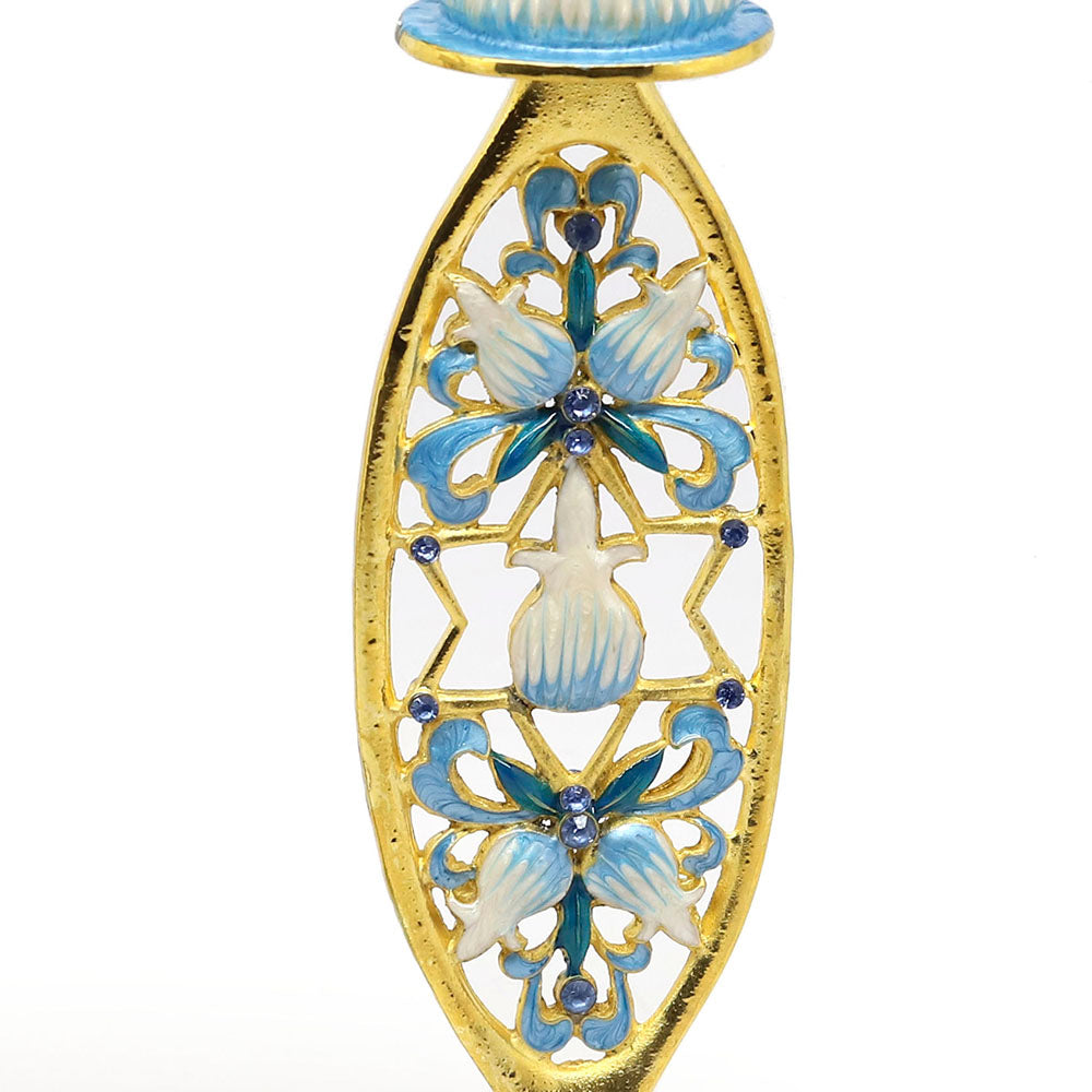 Flower Adorned Shabbat Candlesticks