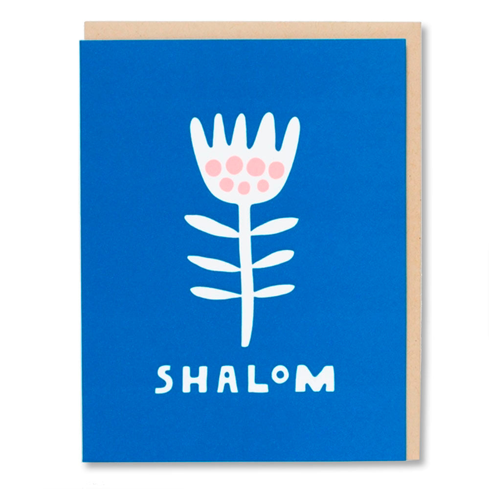 Shalom Flower Letterpress Greeting Card