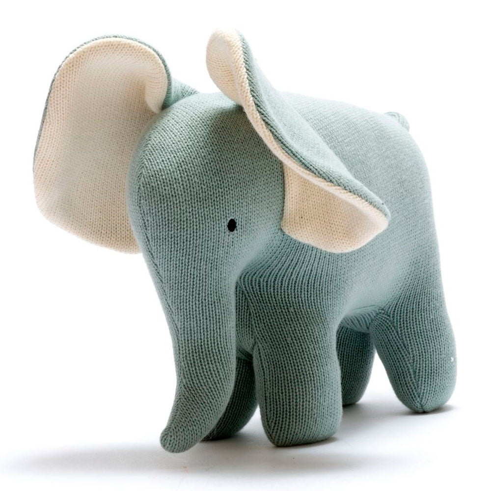 Knitted Cotton Large Teal Elephant