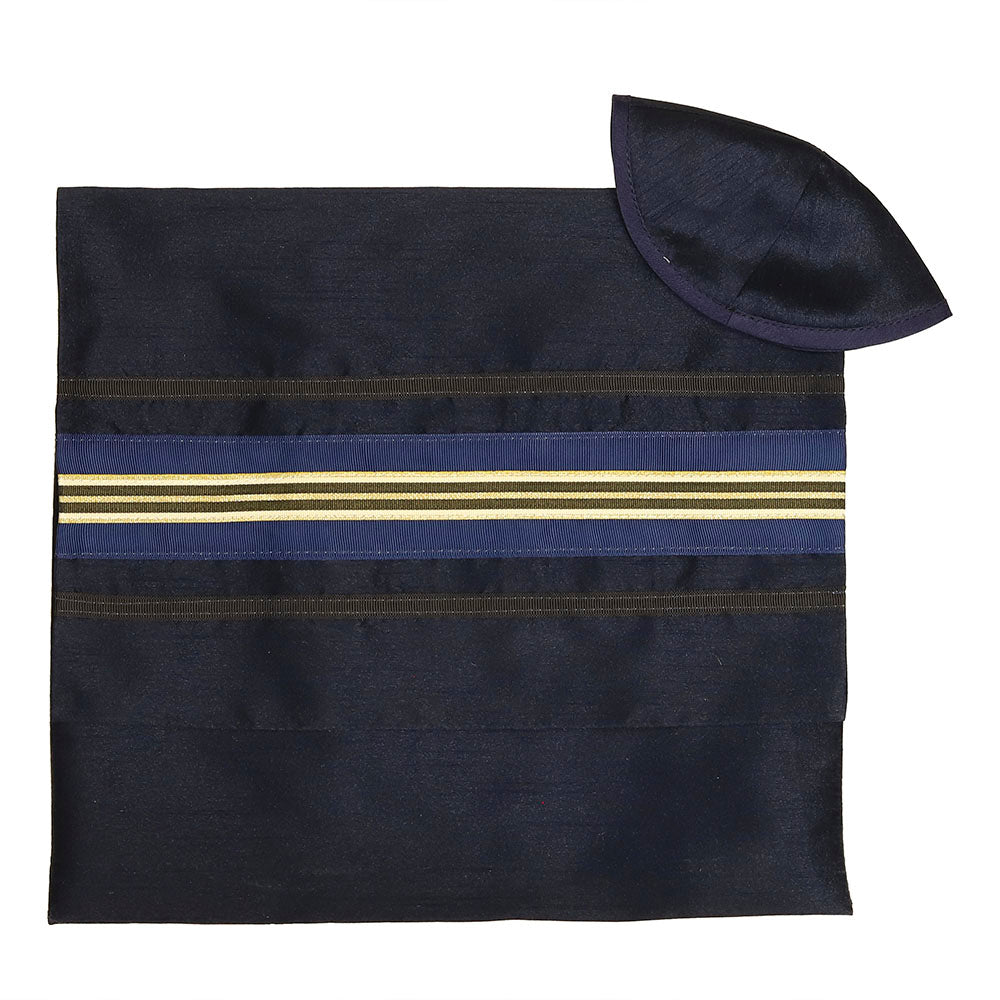 Tallit Set Navy & Gold