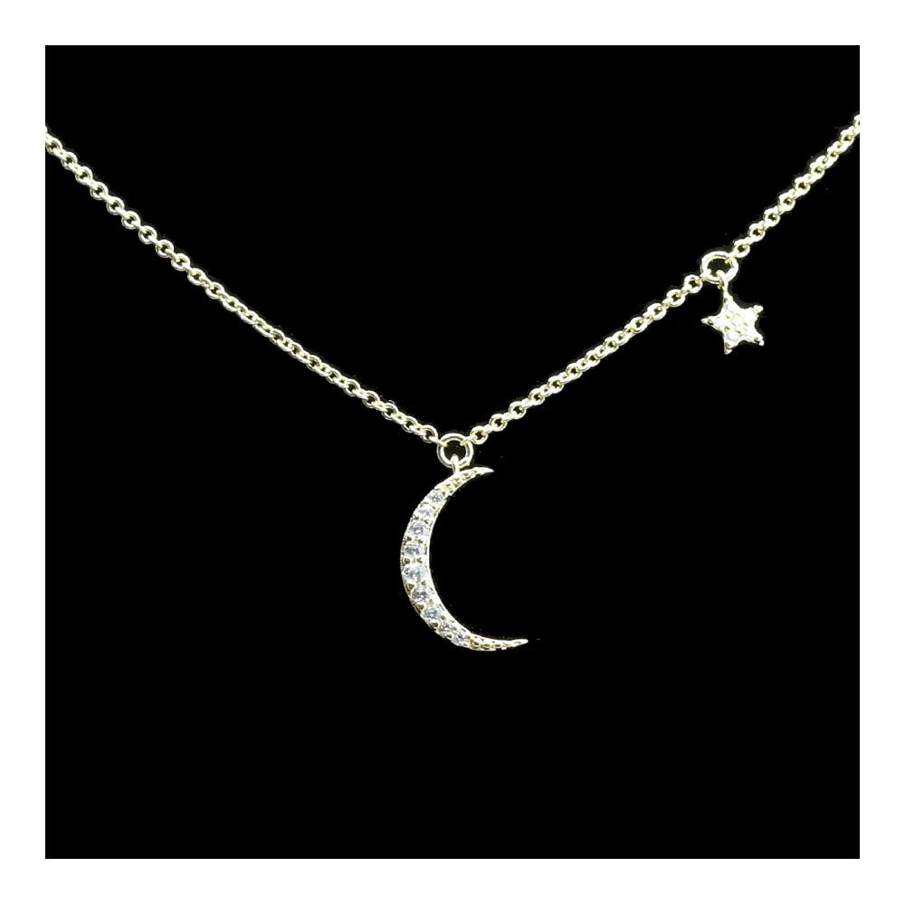 Moon Pendant with Star Charm