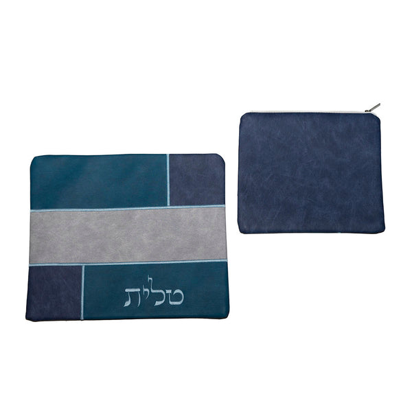 Blue Brick Motif Tallit and Teffelin Bag