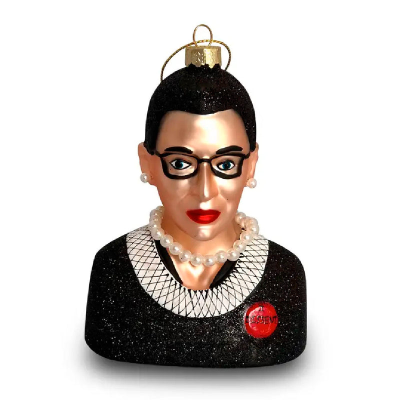 Ruth Bader Ginsburg Glass Ornament