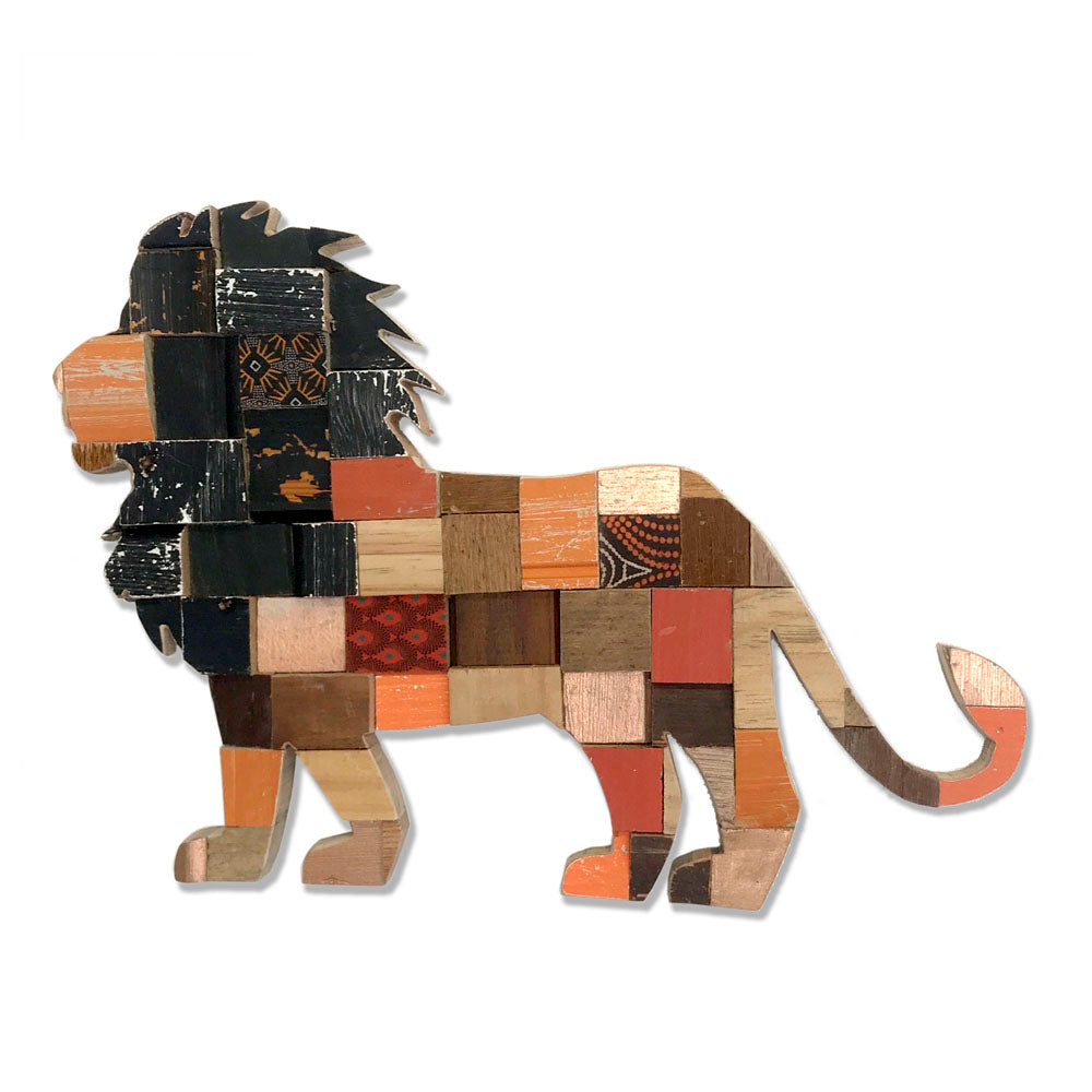 Wood Block Lion
