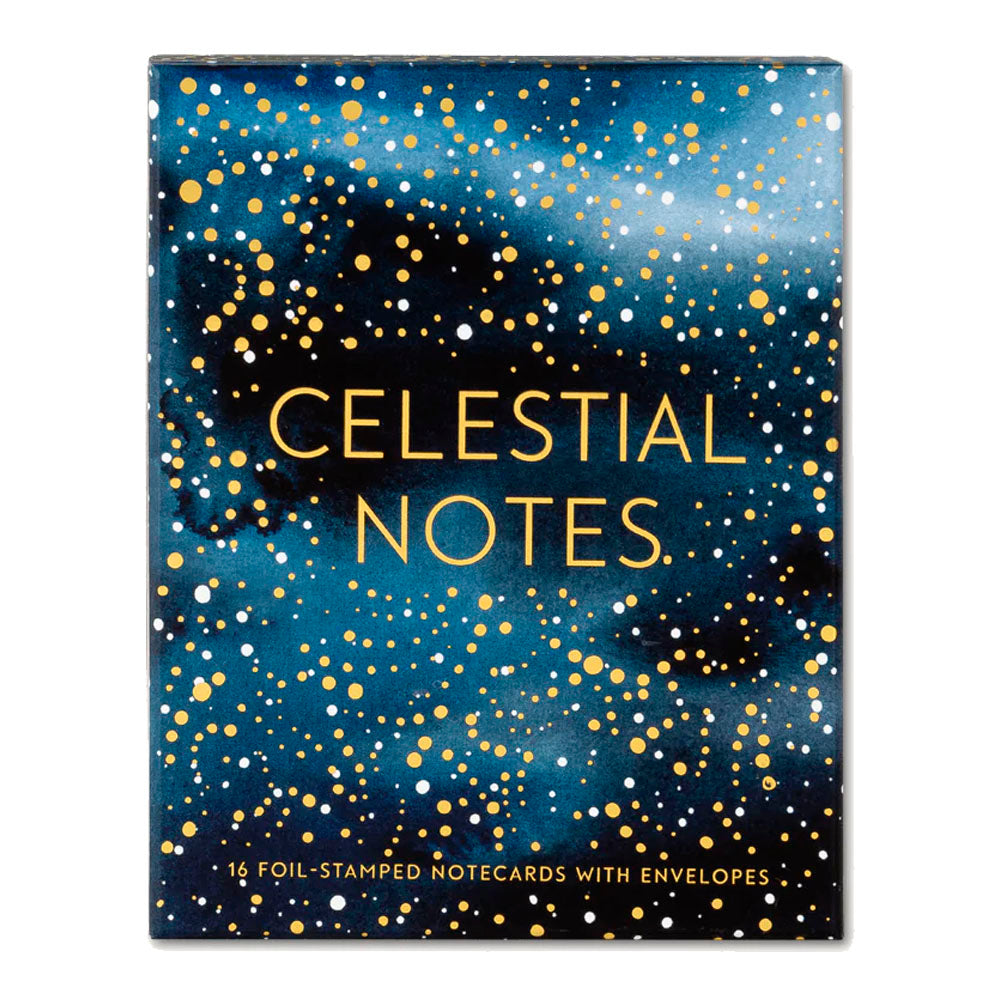 Celestial Notes 16 Foil-Stamped Notecards with Envelopes