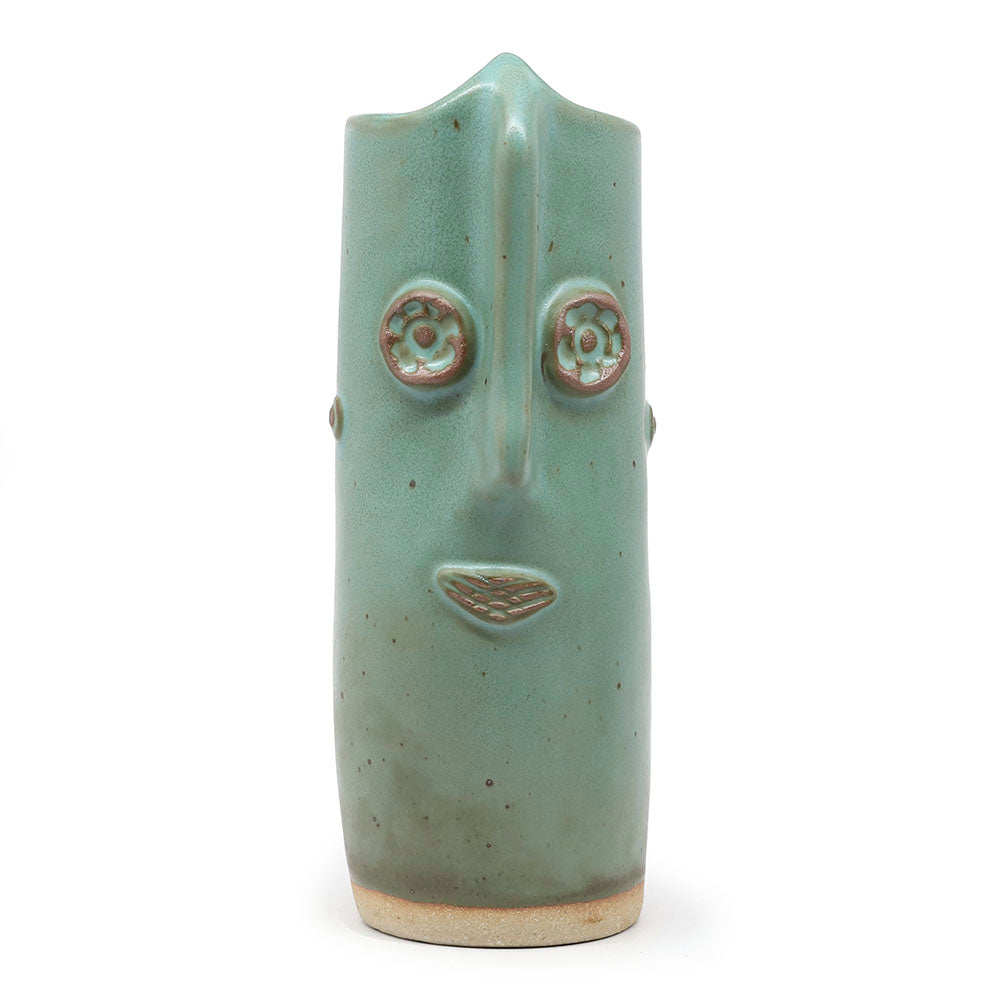 Tall Cylinder Vase with Golem Face