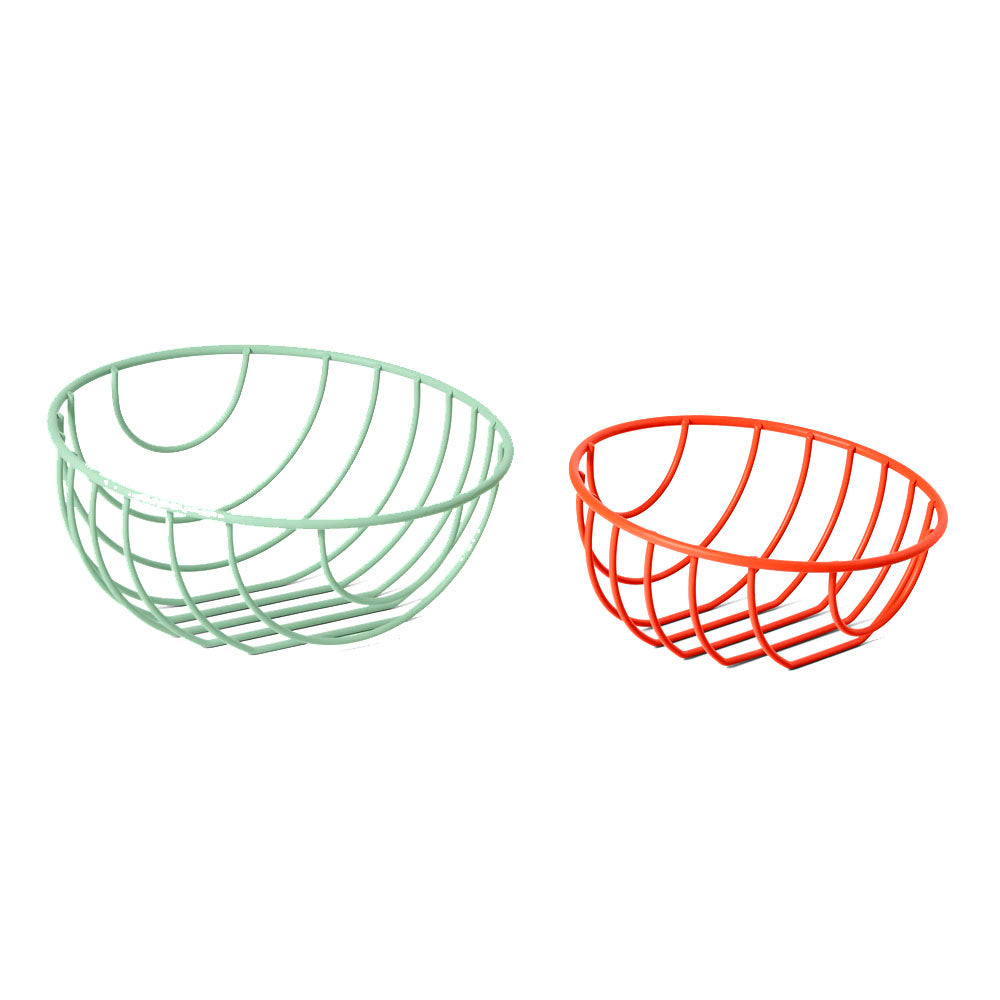 Set of Outline Baskets Green and Red