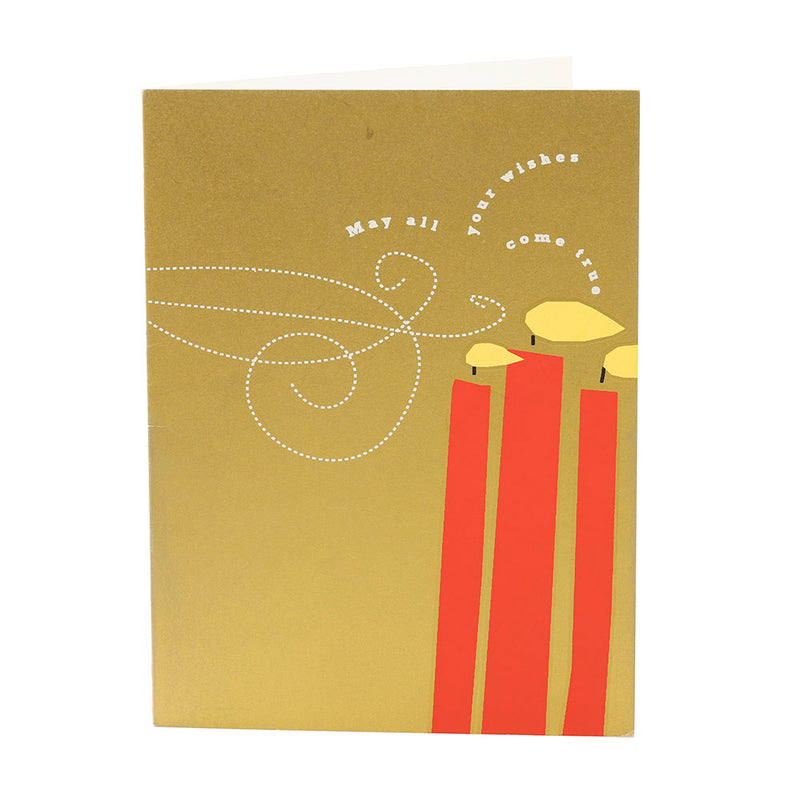 Three Candle Happy Birthday Greeting Card