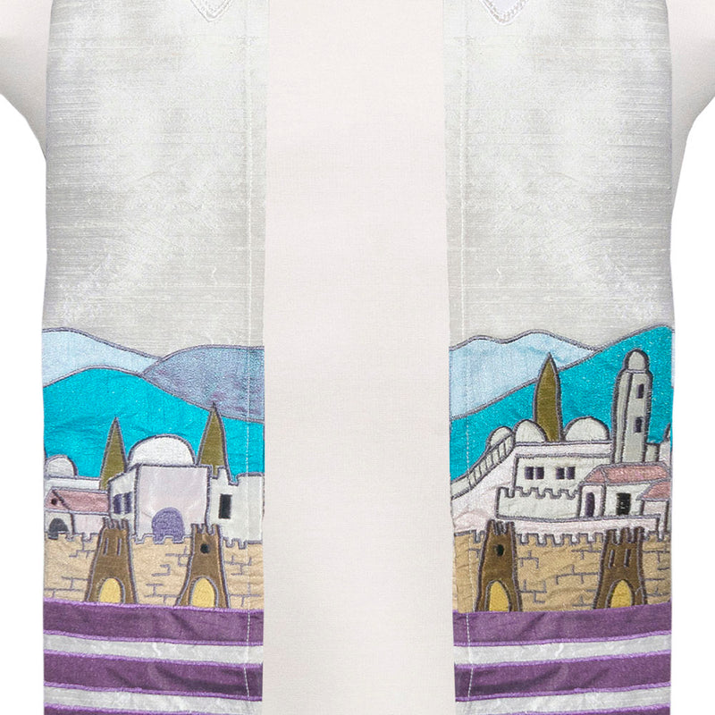 Tallit Set Embroidered Jerusalem