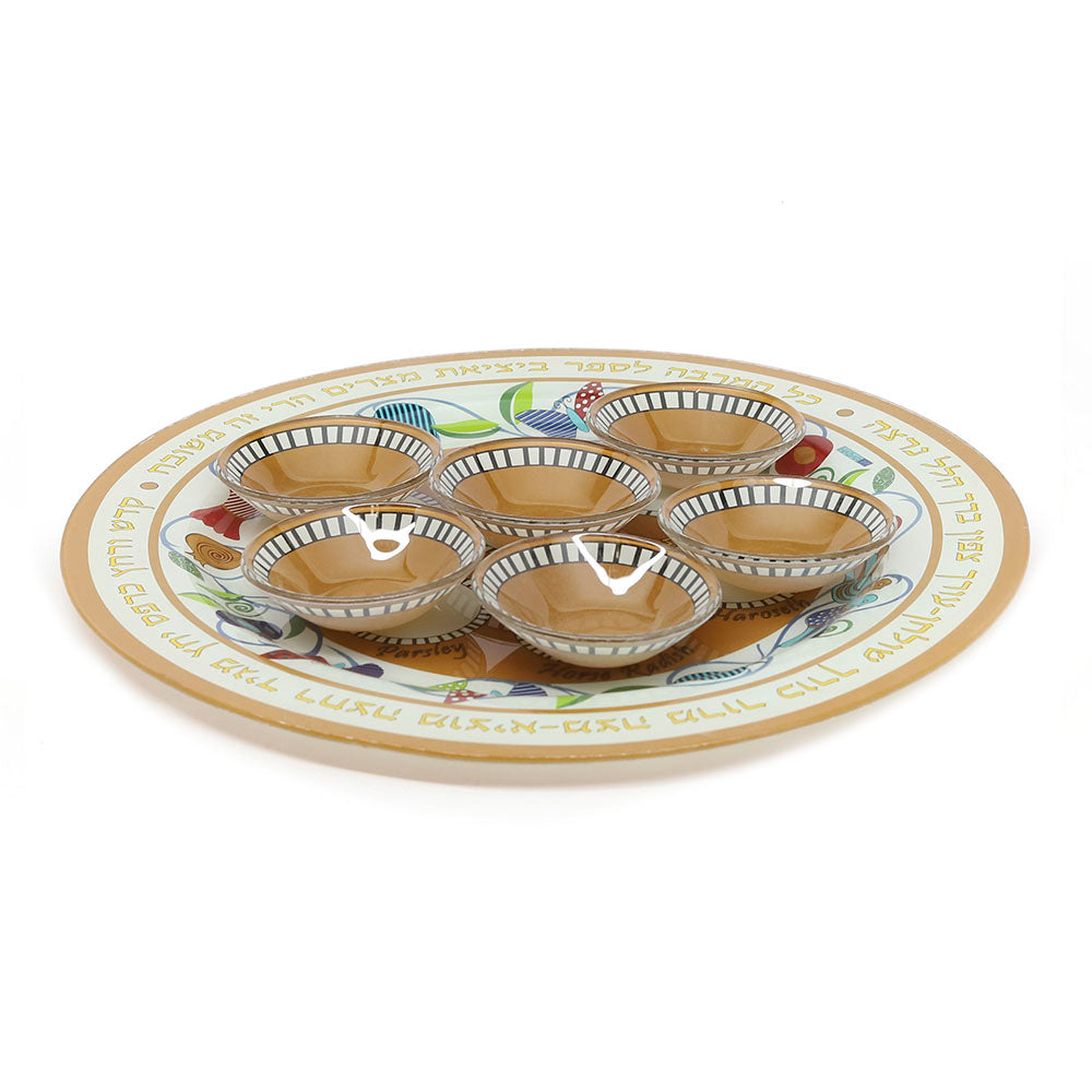 Seder Plate in Brown