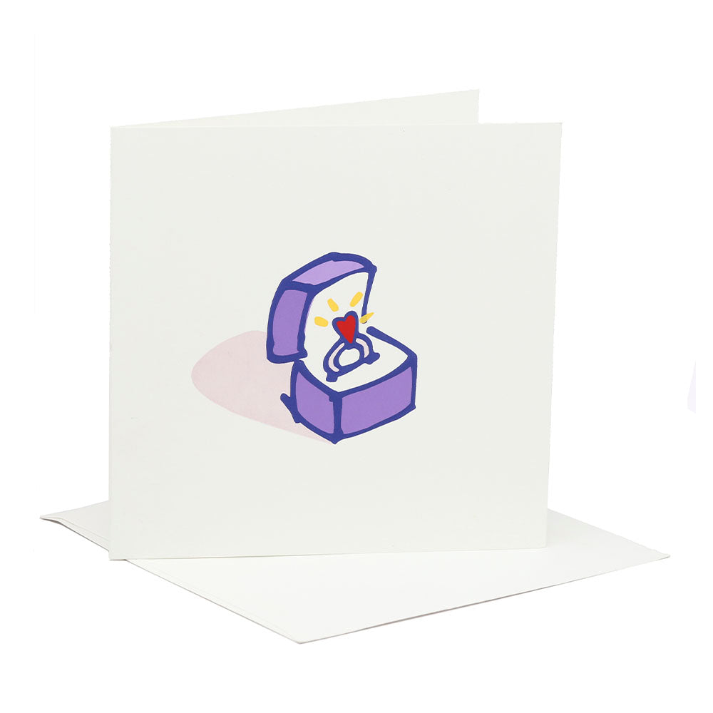 Engagement Ring in Box Greeting Card