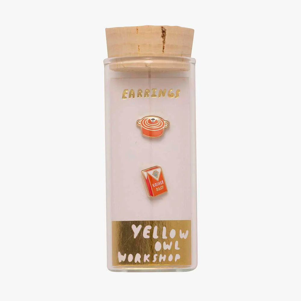 Dutch Oven and Kosher Salt Stud Earrings