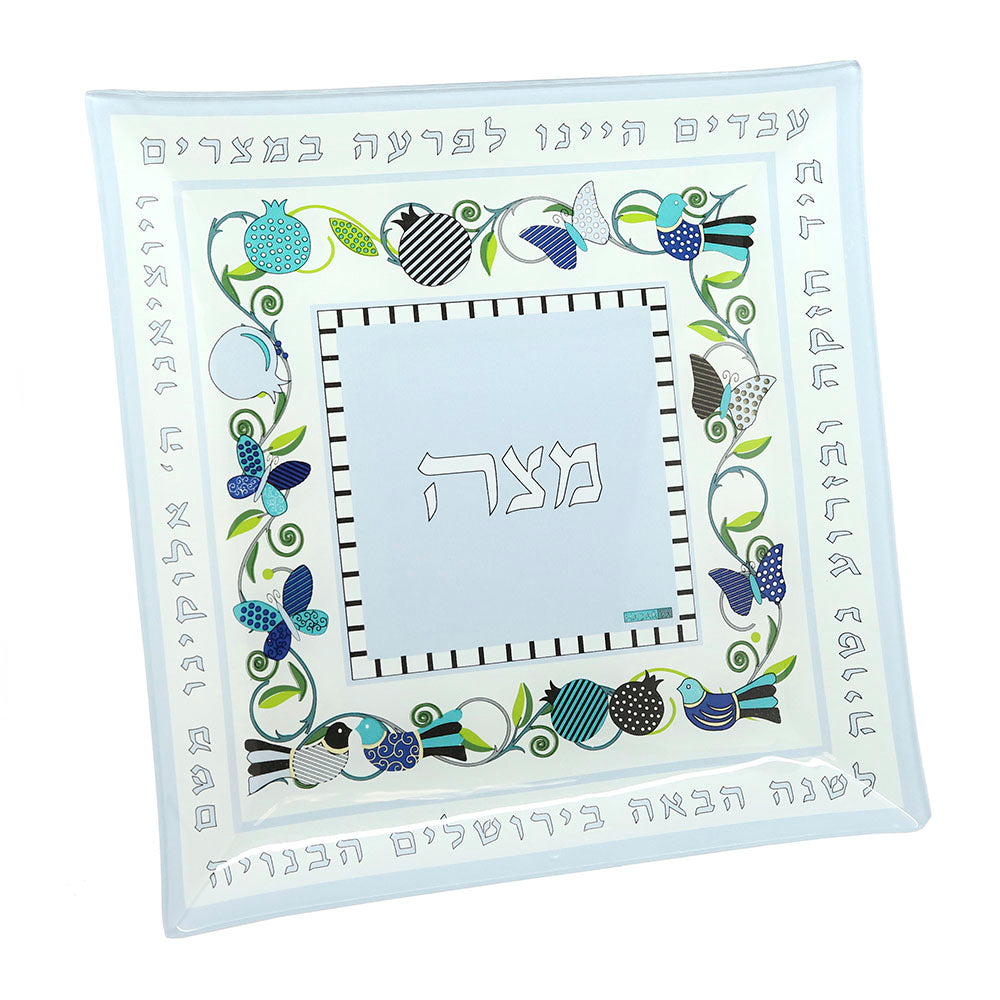 Matzo Plate in Blue