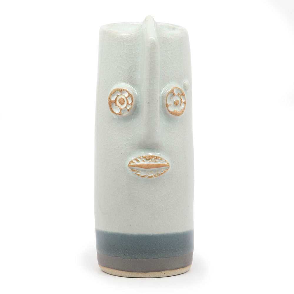 Tall Cylinder Vase with Golem Face