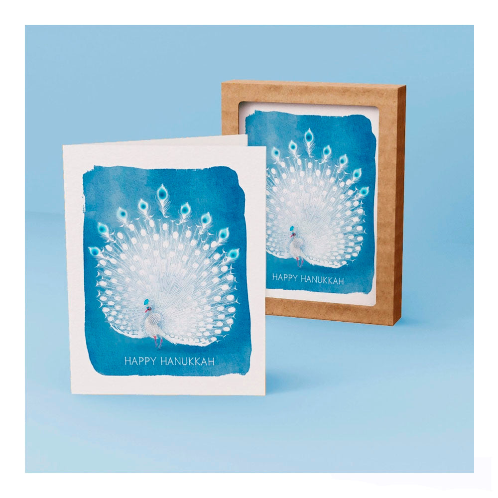 Box Set of Peacock Hanukkah Cards