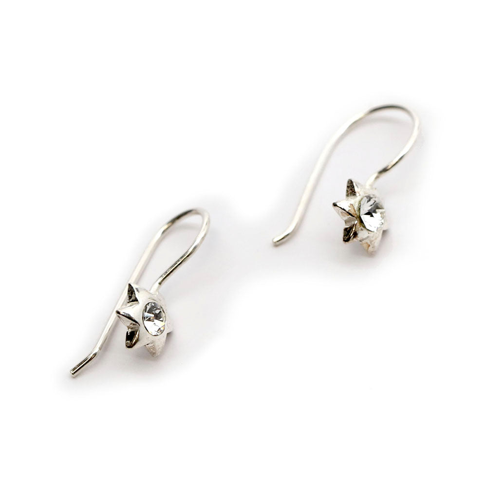 Star of David Earrings with Clear Crystal