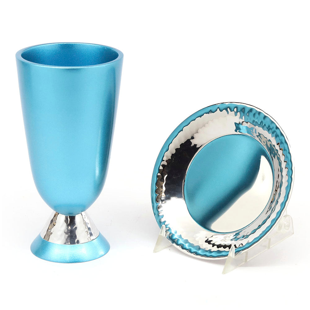 Kiddush Cup with Hammerwork and Turquoise
