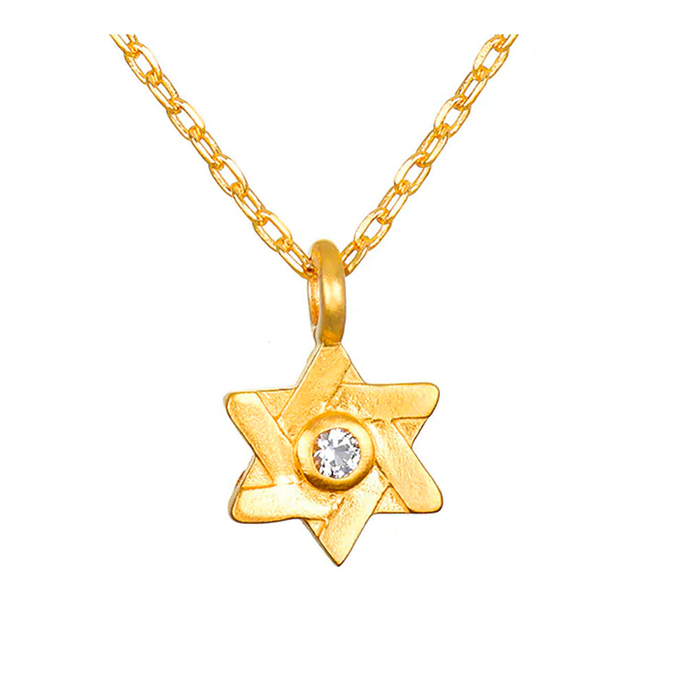 Guiding Faith White Topaz Star of David Necklace