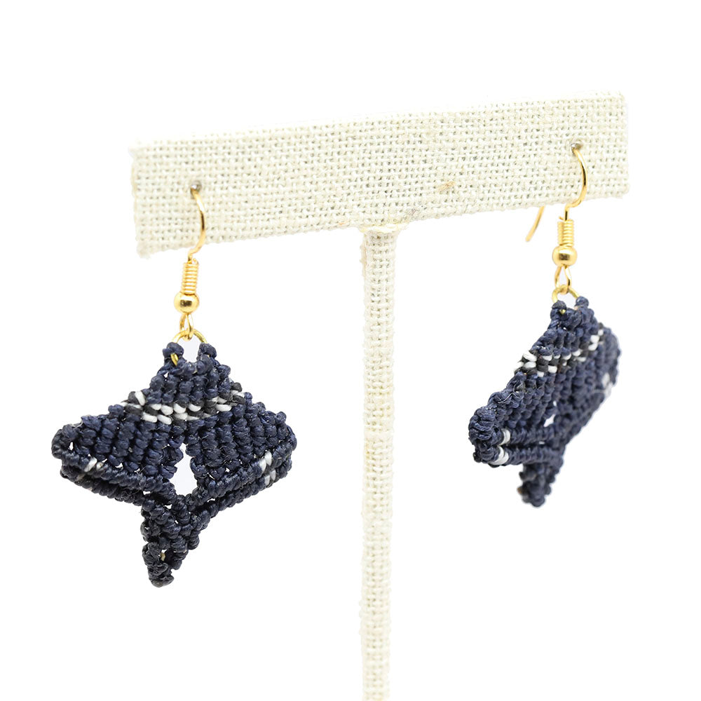 Macrame Earrings Deco Navy