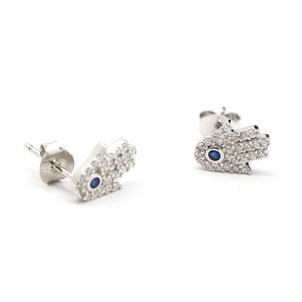 Hamsa CZ Laden Stud Earrlings
