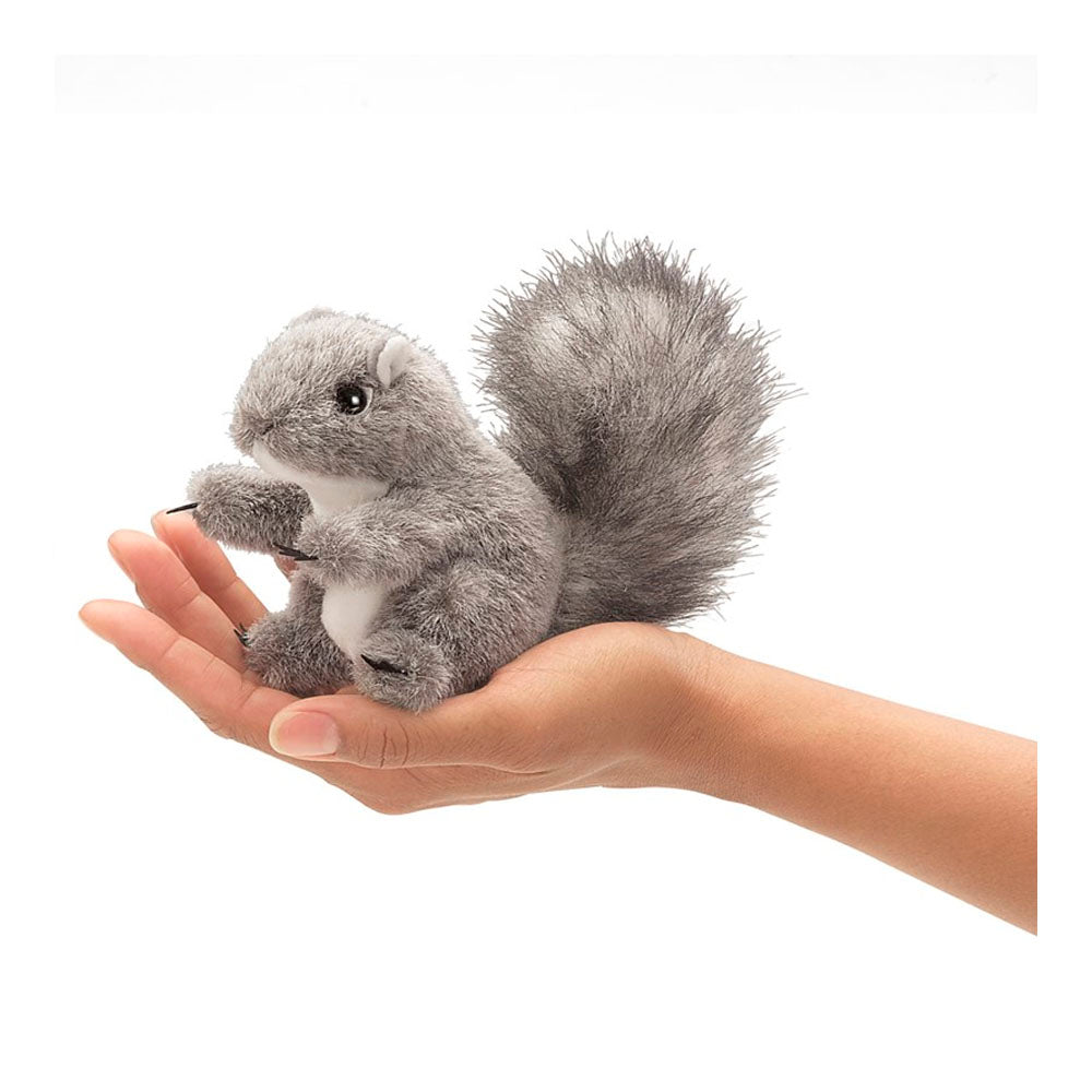 Mini Gray Squirrel Finger Puppet