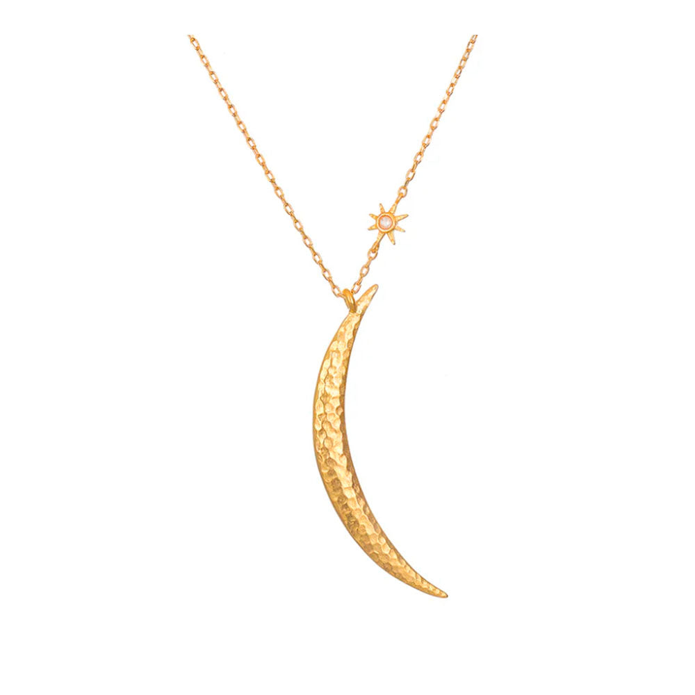 Illuminated Path Gold Moon Necklace