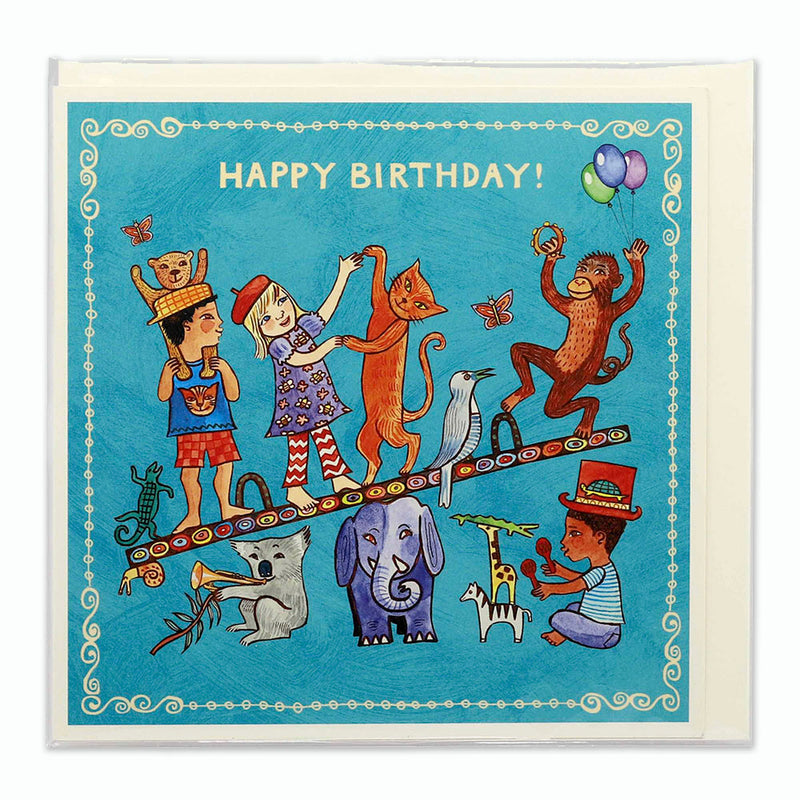 Greeting Card "Happy Birthday!" Animal Fun