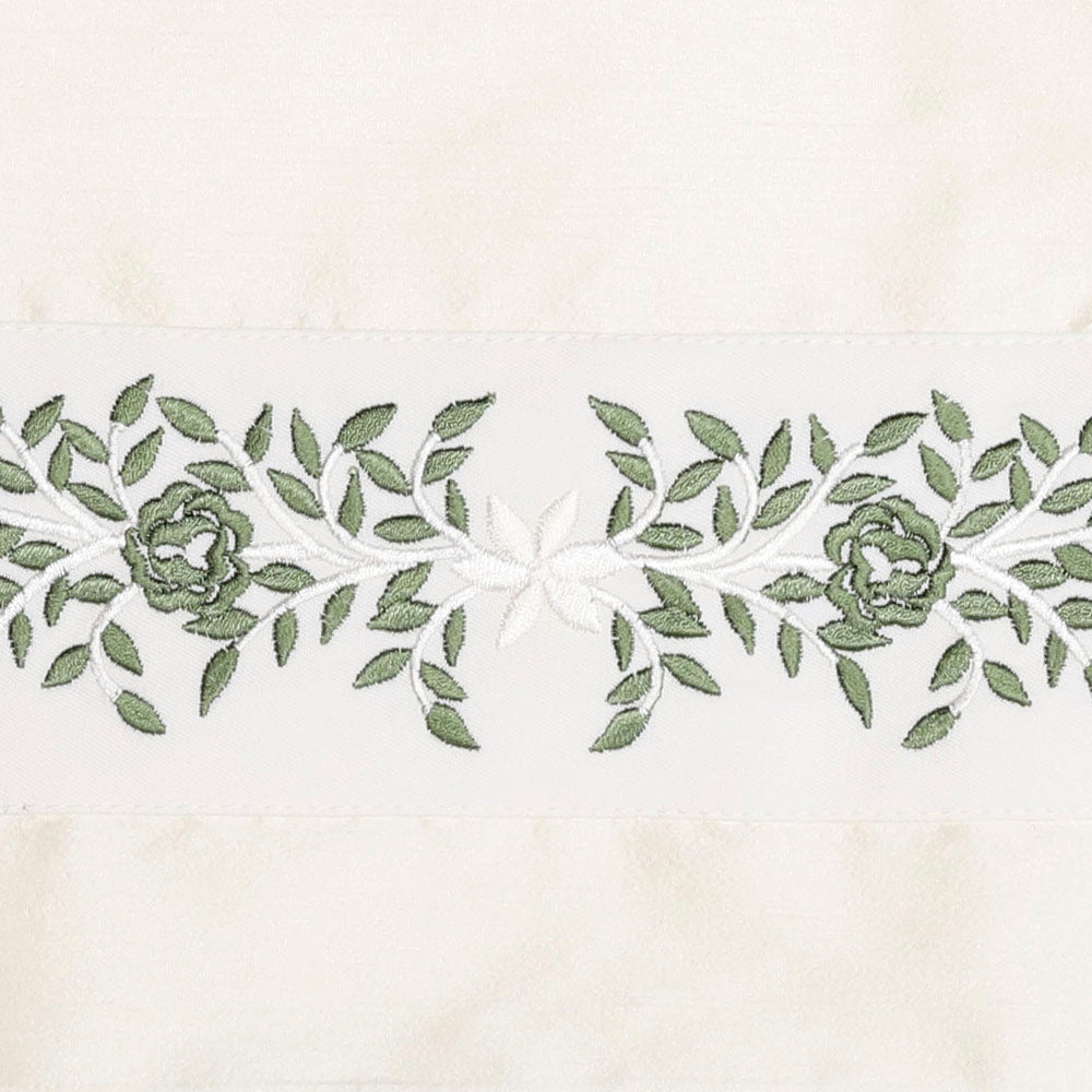 Sage Embroidered Rose Tallit Set