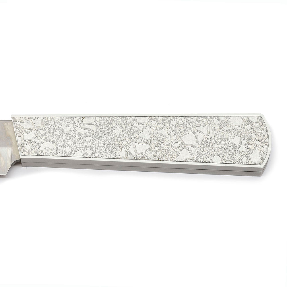 Challah Knife Laser Etched Flowers