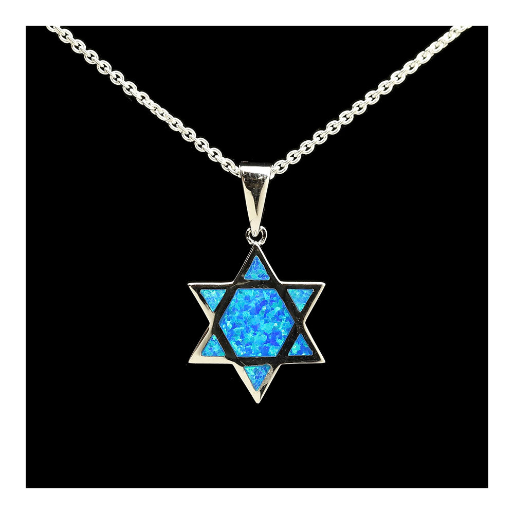 Sterling Opalite Star of David Necklace