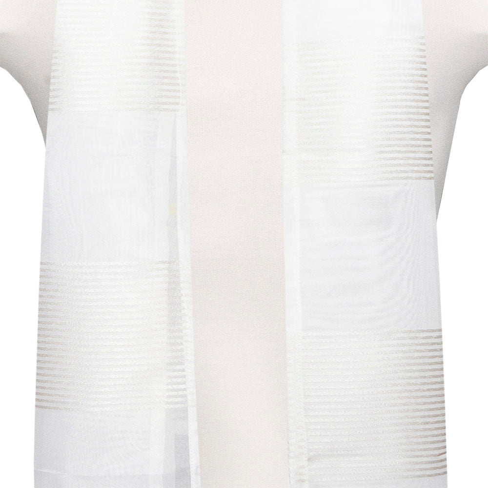 Cream Striped Organza Tallit Set