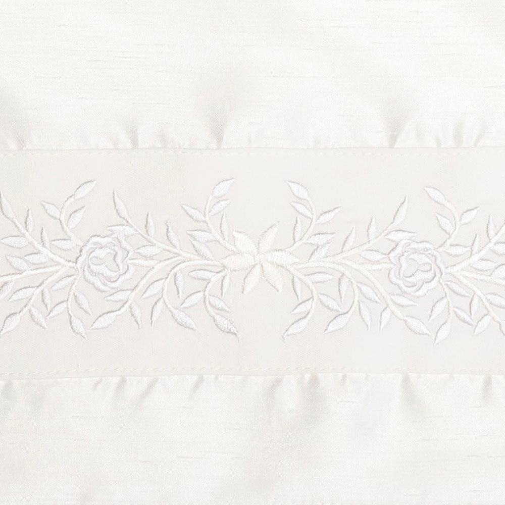 White Embroidered Rose Tallit Set