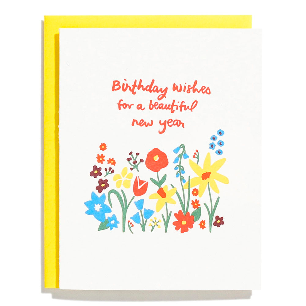 Birthday Wishes - Letterpress Greeting Card