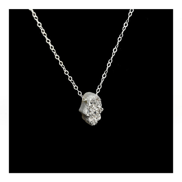 Silver Druzy Hamsa