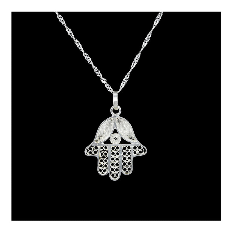Sterling Silver Filigree Hamsa