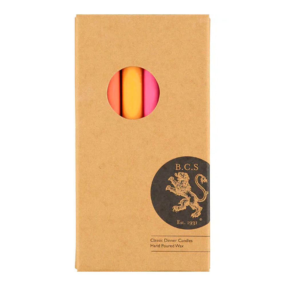 Rainbow Pack 'Warm Colours' Eco Dinner Candles, Gift Box of 6
