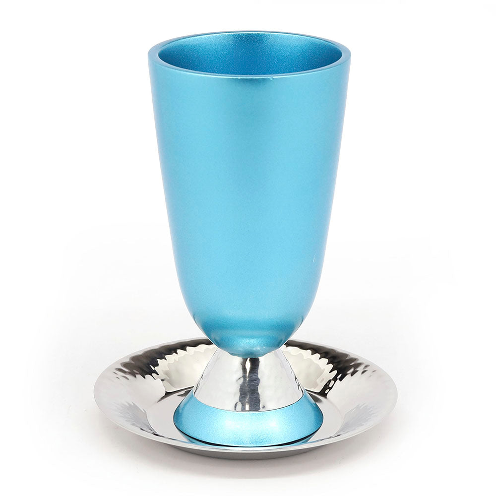 Kiddush Cup with Hammerwork and Turquoise
