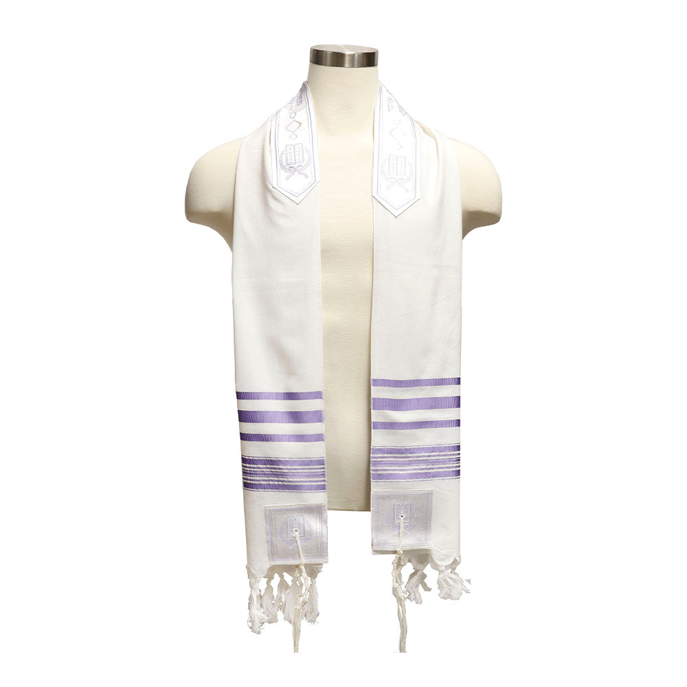 Tallit Lavender and Silver Stripes