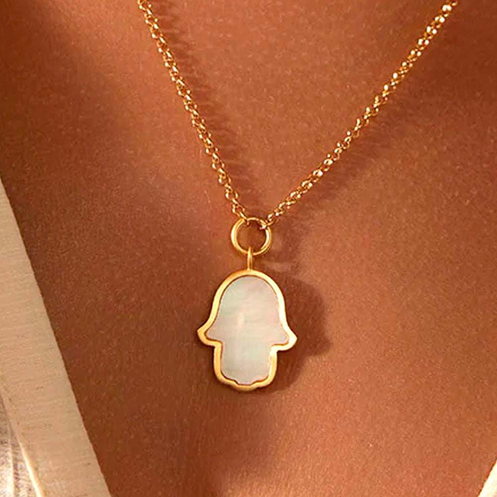 Gaining Clarity Reversable Hamsa Necklace