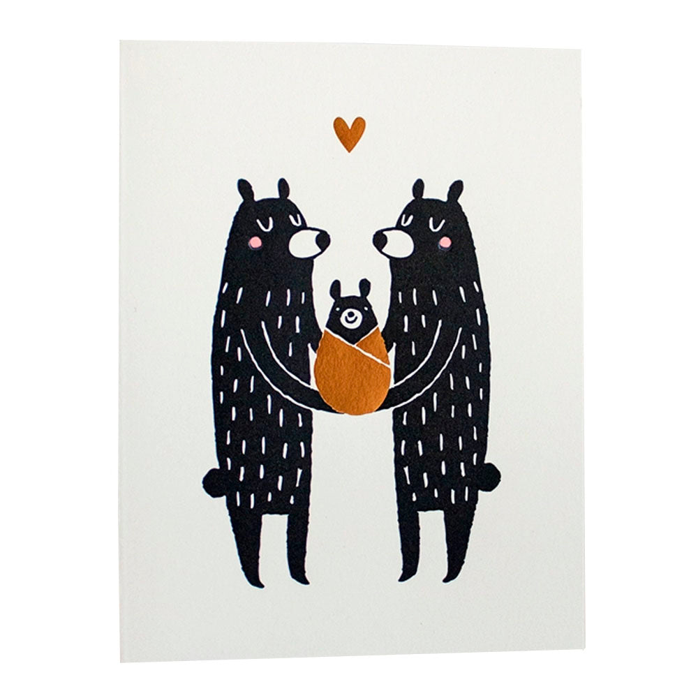 New Baby Bear Letterpress Greeting Card
