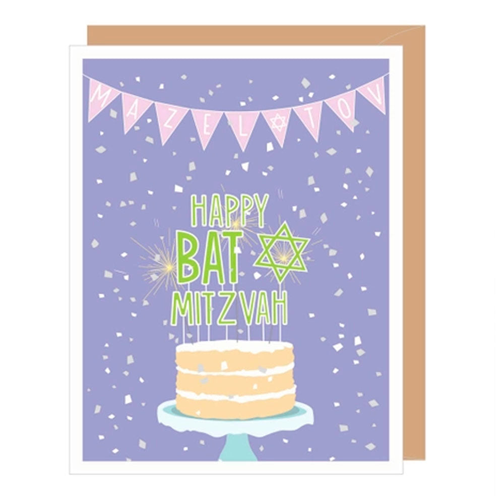 Bat Mitzvah Mazel Tov Cake Greeting Card