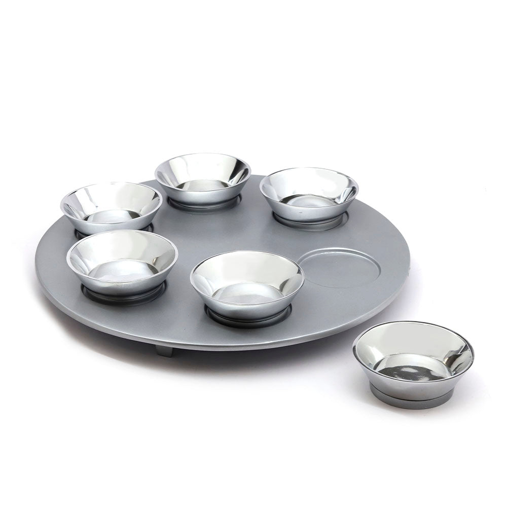 Anodized Silver Seder Plate