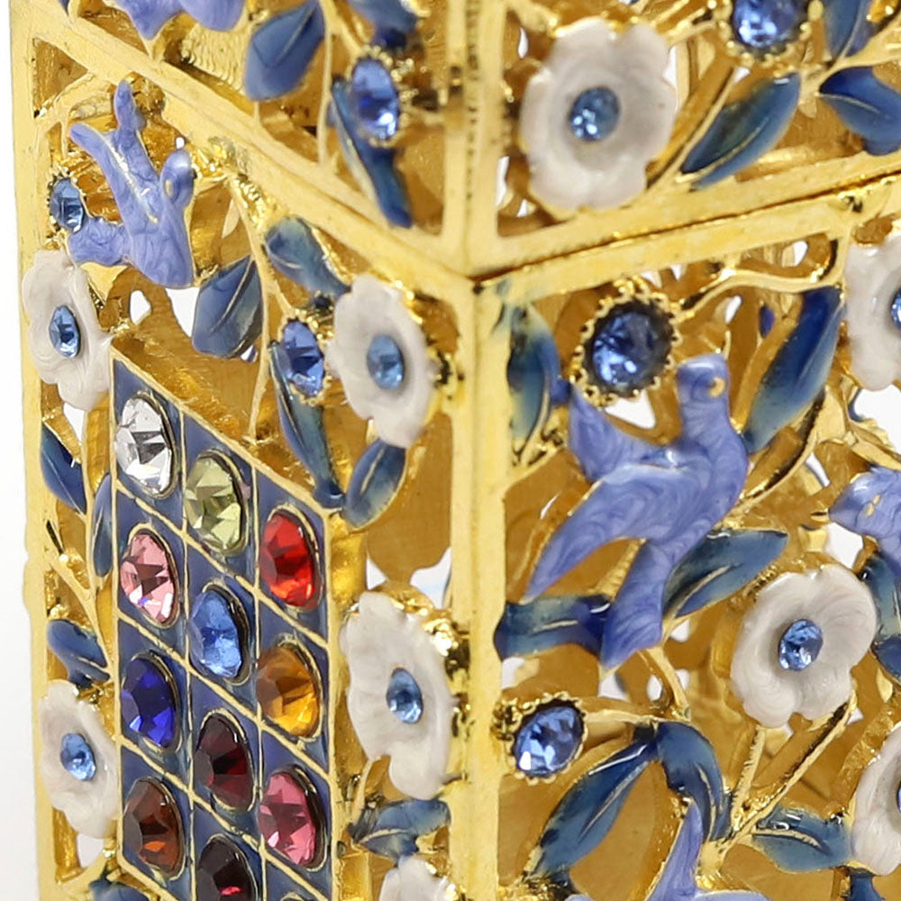 Dove Motif Enamel Tzedakah Box