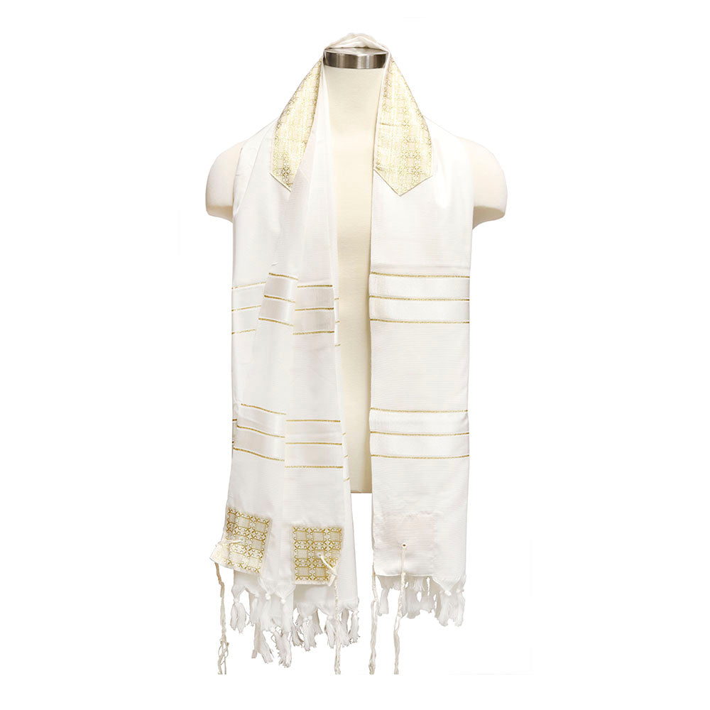 Tallit Full Size with Gold Stripes