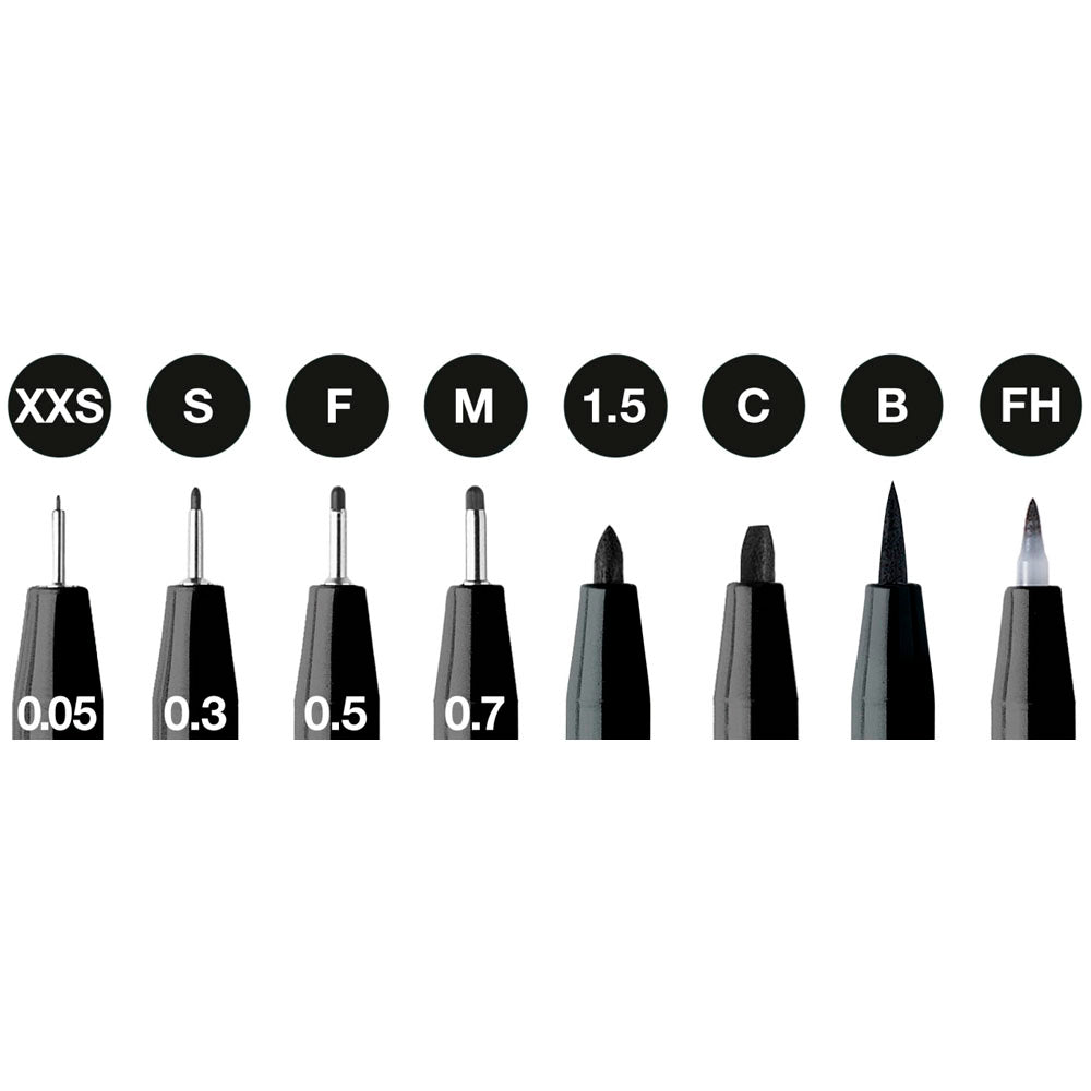 Pitt Artist Pen, #199 Black (Xxs, S, F, M, C, B, Fh, 1.5)