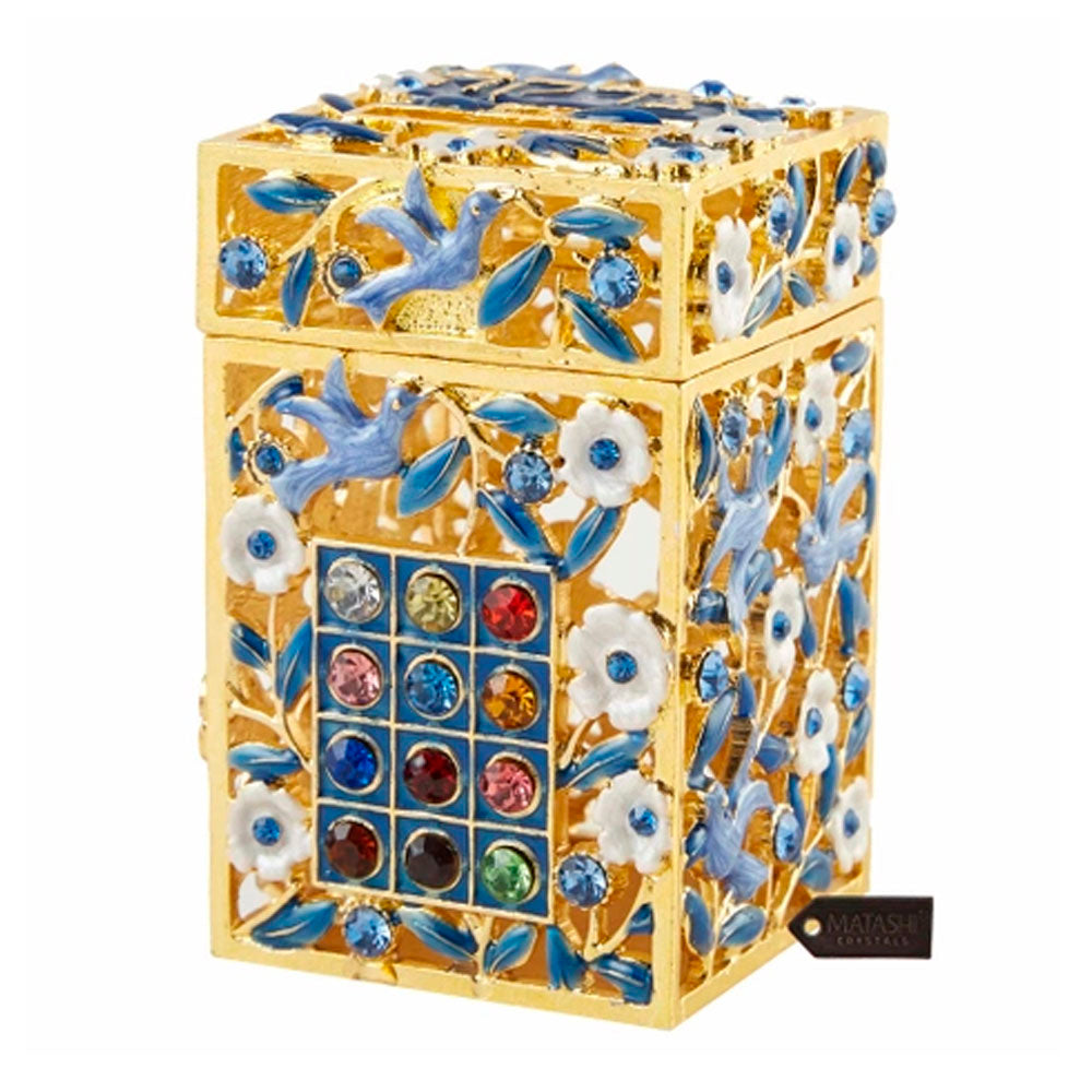 Dove Motif Enamel Tzedakah Box